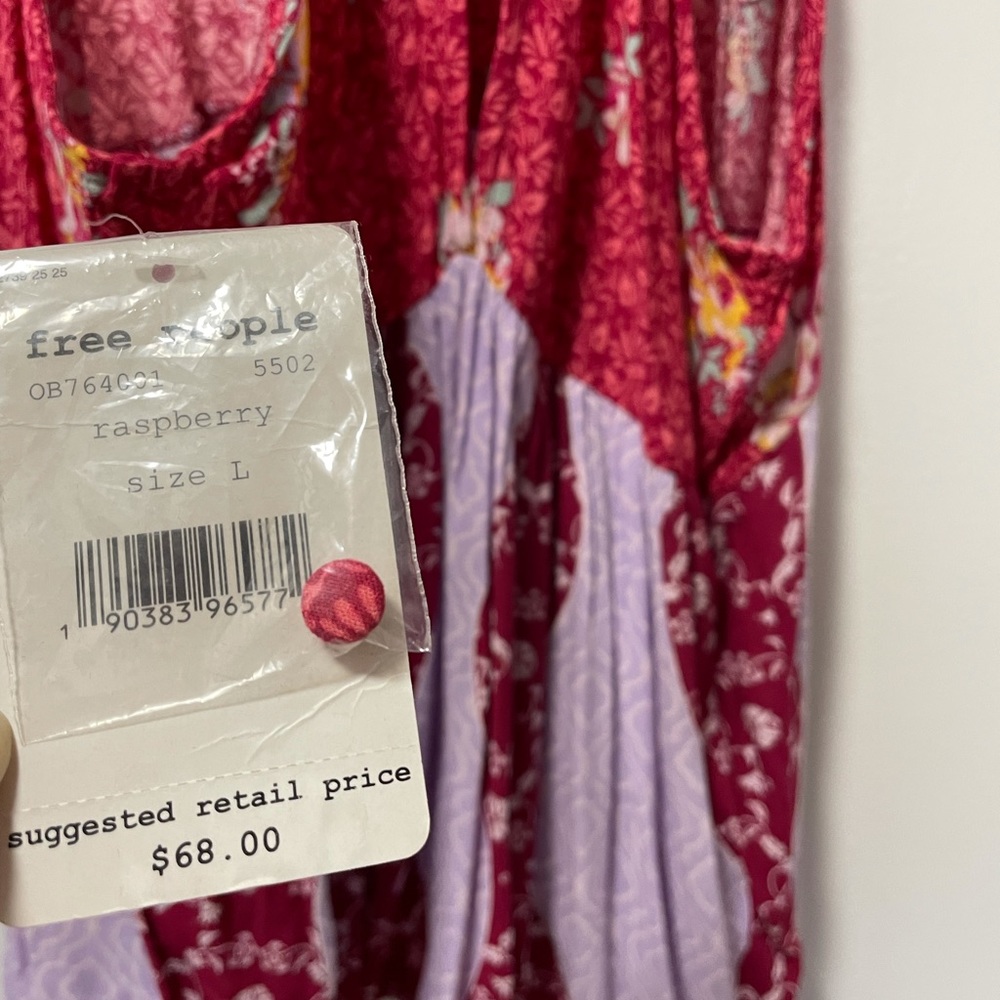 Free People Ob764001 Raspberry Combo Halter Top - Picture 2 of 5